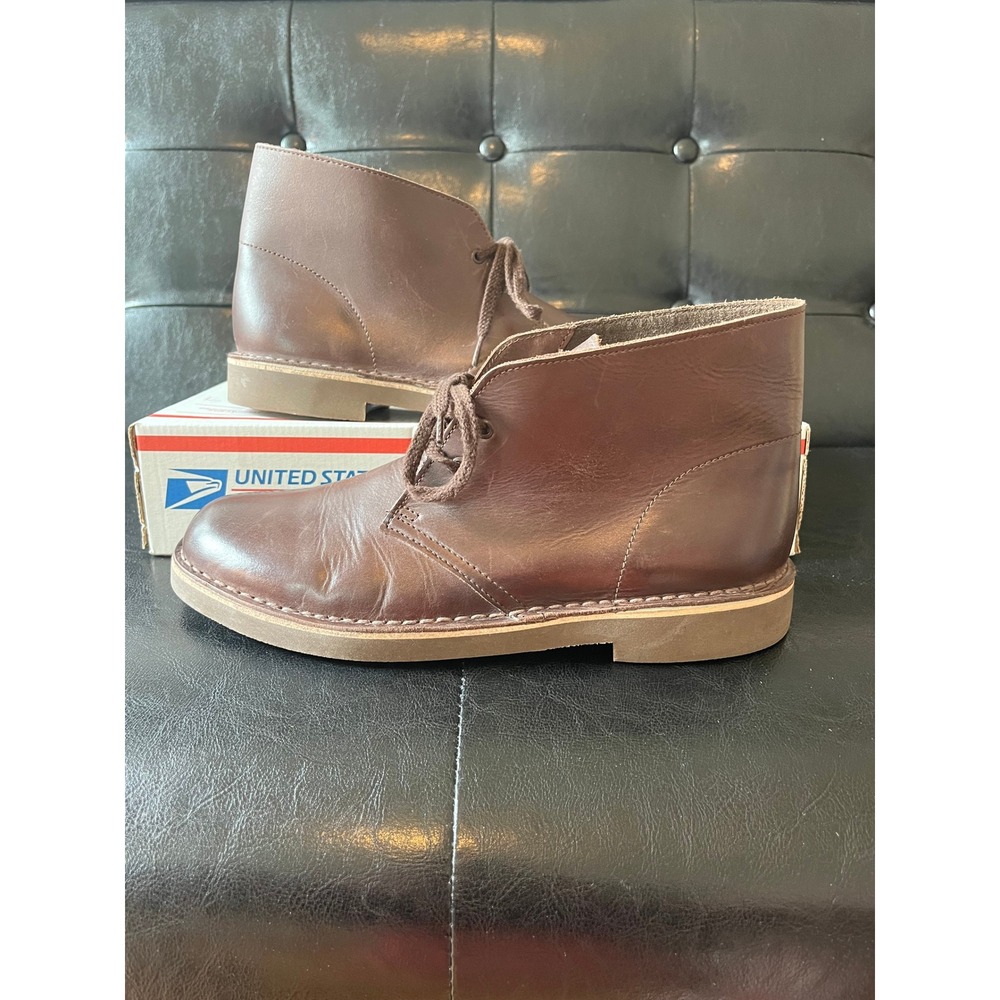 Clarks Mens Bushacre 2 Dark Brown‎ Leather Chukka Desert Boots